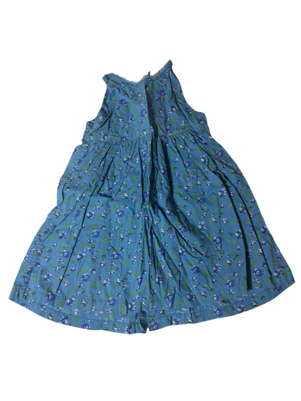 Vintage Cornelloki Girls Size 2 Blue Floral Cottagecore Button Front Dress
